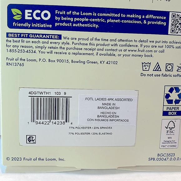 NEW FRUIT OF THE LOOM GETAWAY COLLECTION 4 PACK THONGS SIZE 9- 2 XL - Picture 6 of 10